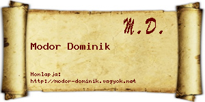 Modor Dominik névjegykártya